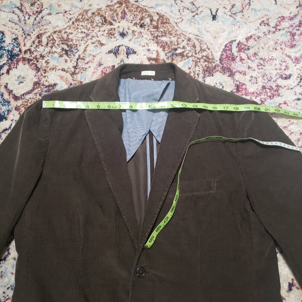 J. Crew Vintage Corduroy Blazer Olive Green Fine Wale Size Large Tall - Picture 10 of 13